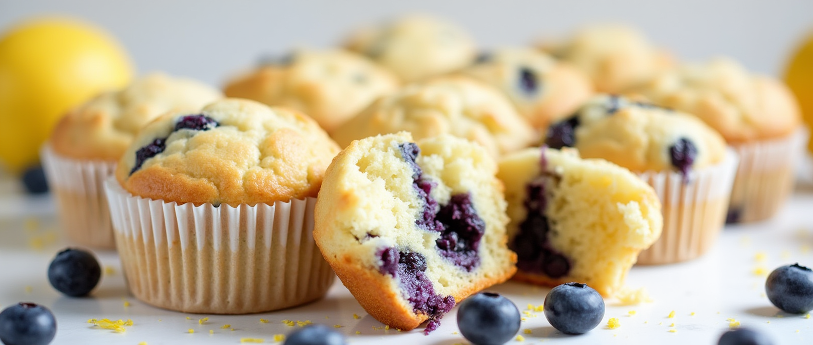 Lemon Blueberry Cloud Muffins